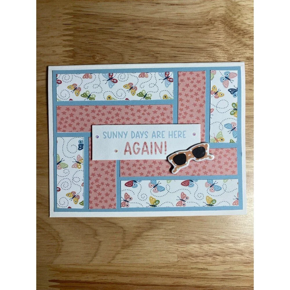 Handmade Summer Blank Greeting Card A2 & Envelope